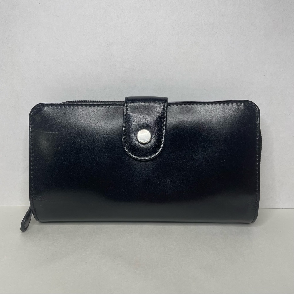 Elegant Genuine Leather Black Women's Wallet